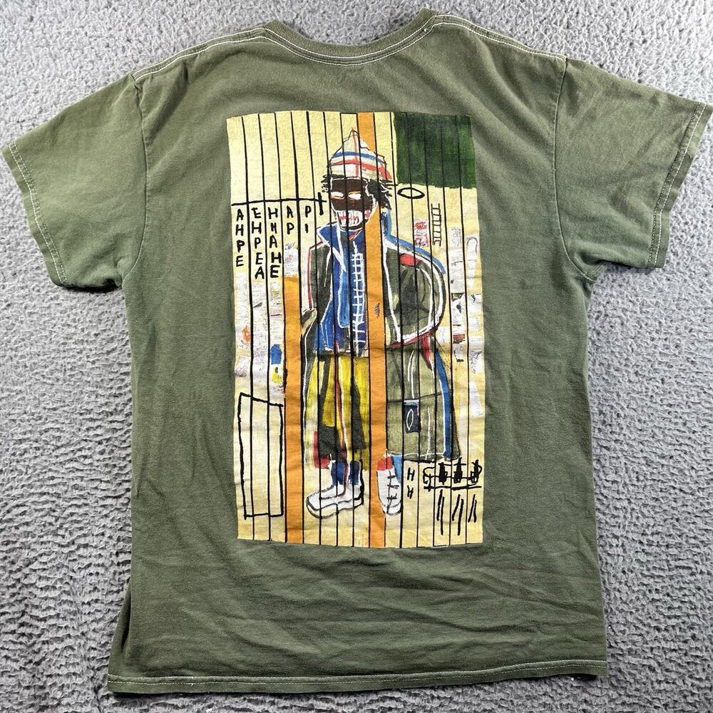 Jean-Michel Basquiat Ripple Junction Graphic T-Shirt Olive Green Men's Medium M